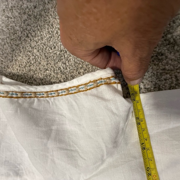 Johnny Was White Blouse with Blue and Orange Embroidery - Picture 8 of 11